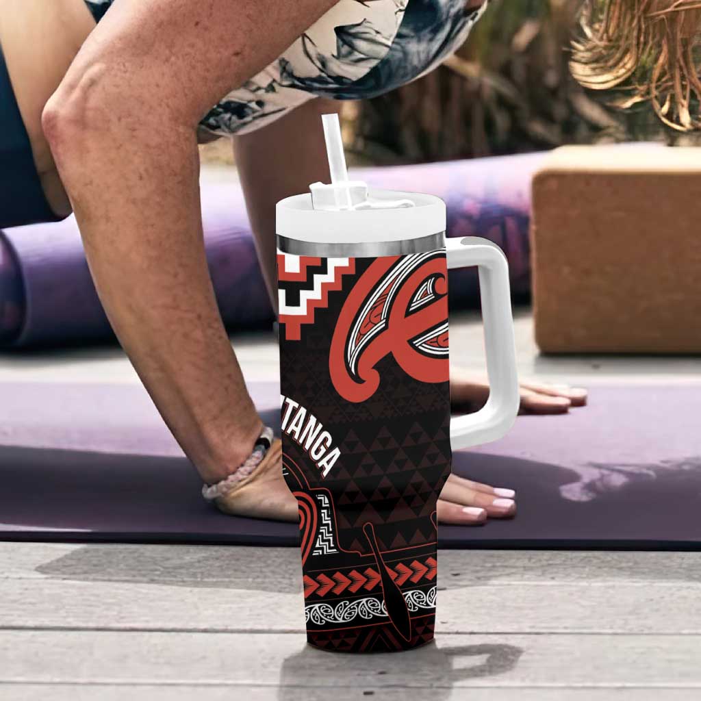 Maori Waitangi Tumbler With Handle Kotahitanga Poutama Mix Whakairo LT7 - Polynesian Pride