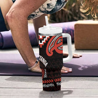 Maori Waitangi Tumbler With Handle Kotahitanga Poutama Mix Whakairo LT7 - Polynesian Pride