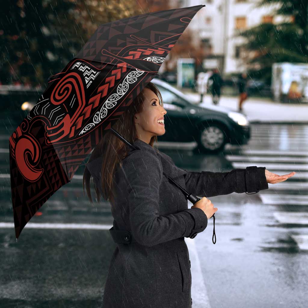 Maori Waitangi Umbrella Kotahitanga Poutama Mix Whakairo LT7 - Polynesian Pride