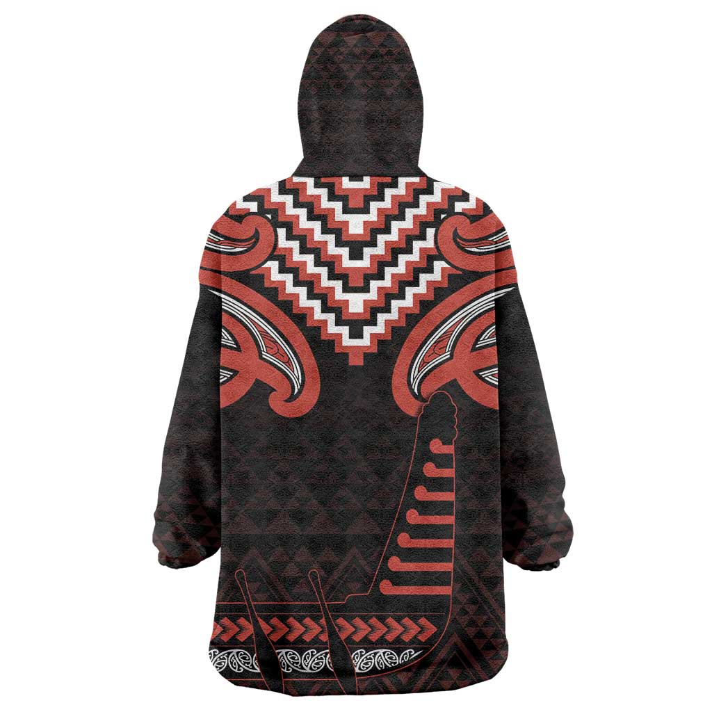 Maori Waitangi Wearable Blanket Hoodie Kotahitanga Poutama Mix Whakairo LT7 - Polynesian Pride