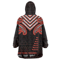 Maori Waitangi Wearable Blanket Hoodie Kotahitanga Poutama Mix Whakairo LT7 - Polynesian Pride