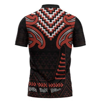 Maori Waitangi Zipper Polo Shirt Kotahitanga Poutama Mix Whakairo LT7 - Polynesian Pride