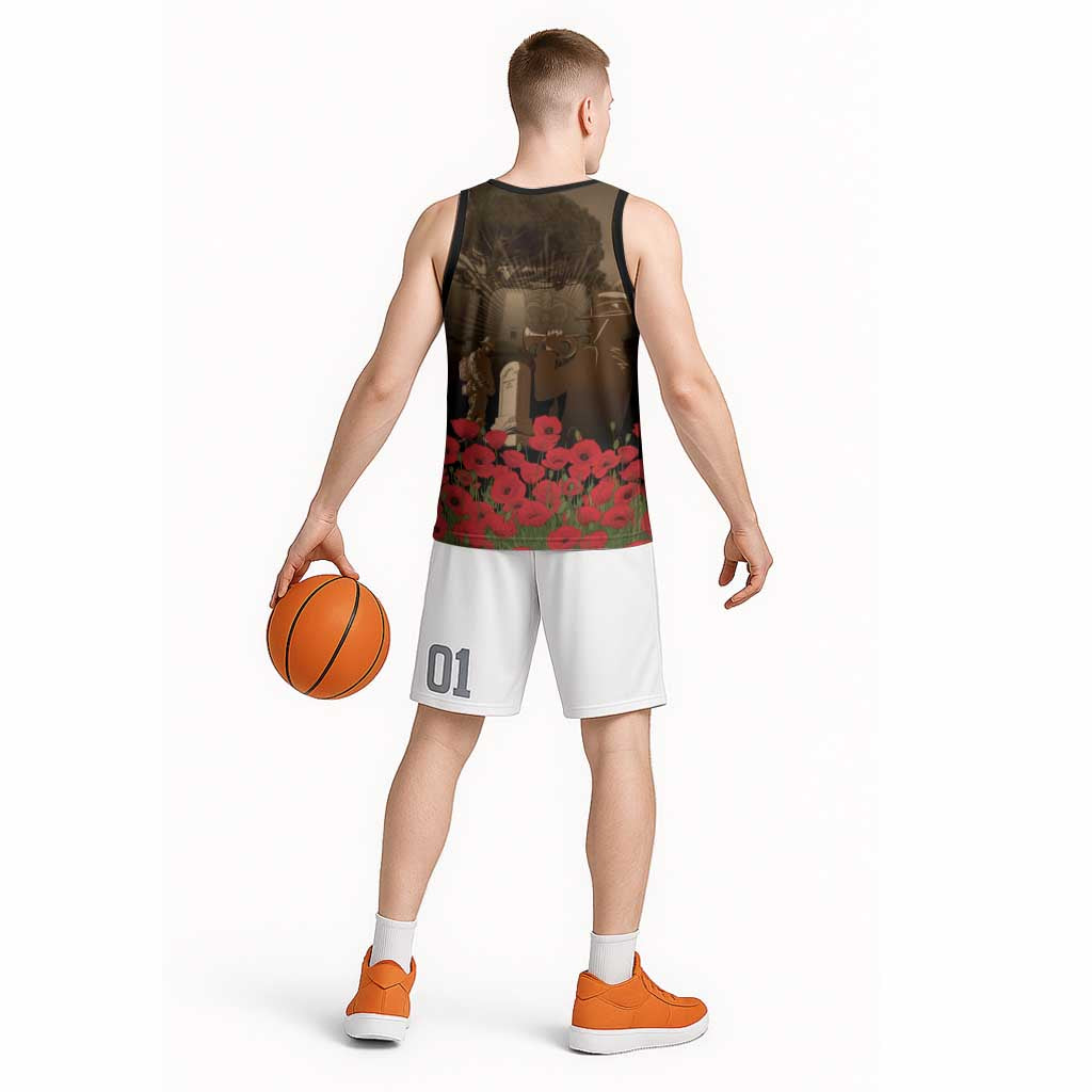 Australia - New Zealand ANZAC Lone Pine Basketball Jersey The Last Post LT7 - Polynesian Pride