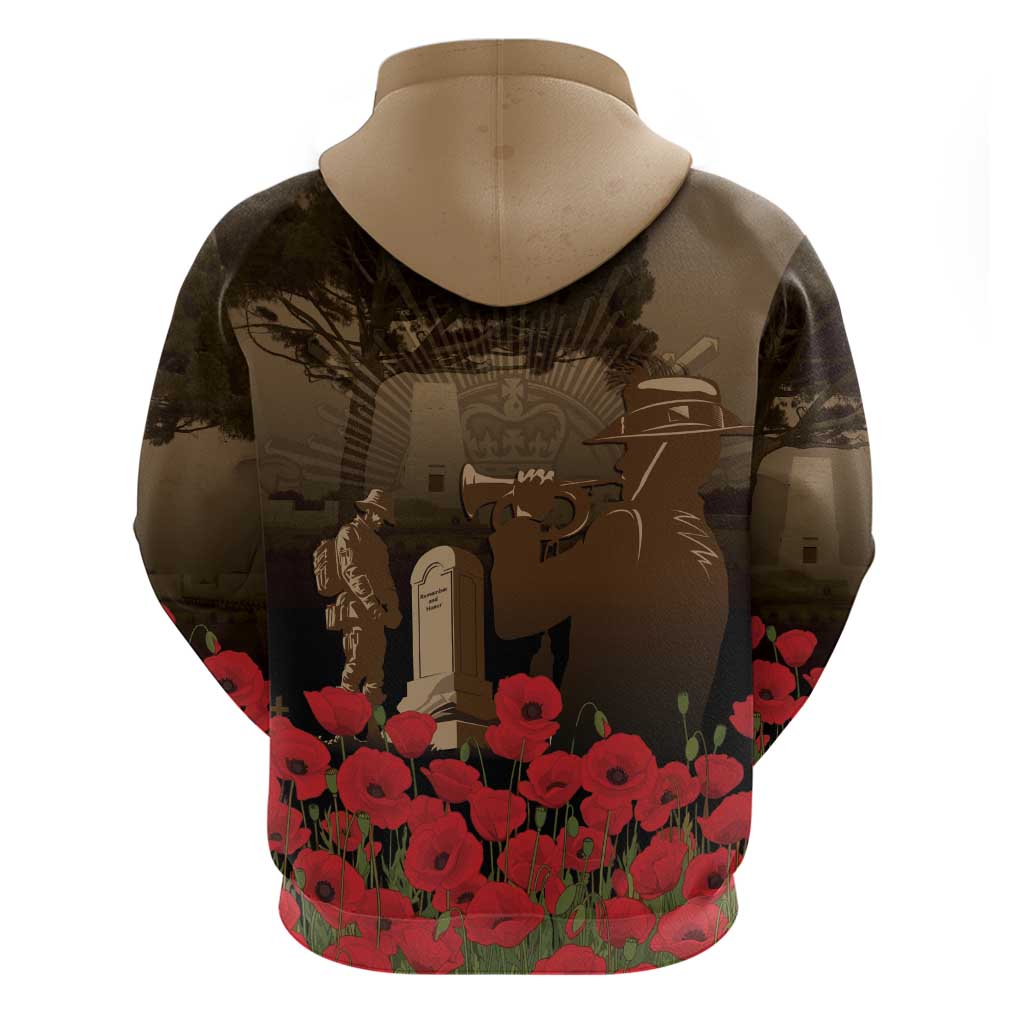 Australia - New Zealand ANZAC Lone Pine Hoodie The Last Post LT7 - Polynesian Pride