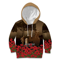 Australia - New Zealand ANZAC Lone Pine Kid Hoodie The Last Post LT7 Hoodie Old Gold - Polynesian Pride