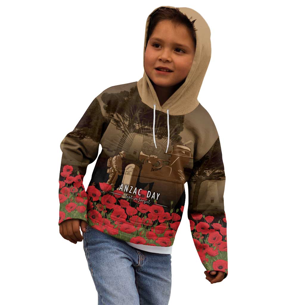 Australia - New Zealand ANZAC Lone Pine Kid Hoodie The Last Post LT7 - Polynesian Pride