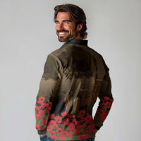Australia - New Zealand ANZAC Lone Pine Long Sleeve Polo Shirt The Last Post LT7 - Polynesian Pride