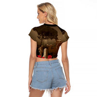 Australia - New Zealand ANZAC Lone Pine Raglan Cropped T Shirt The Last Post