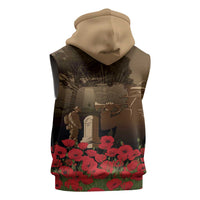 Australia - New Zealand ANZAC Lone Pine Sleeveless Zip Hoodie The Last Post LT7 - Polynesian Pride