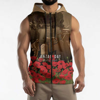 Australia - New Zealand ANZAC Lone Pine Sleeveless Zip Hoodie The Last Post LT7 - Polynesian Pride