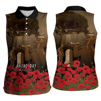 Australia - New Zealand ANZAC Lone Pine Women Sleeveless Polo Shirt The Last Post LT7 - Polynesian Pride