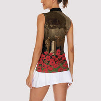 Australia - New Zealand ANZAC Lone Pine Women Sleeveless Polo Shirt The Last Post LT7 - Polynesian Pride