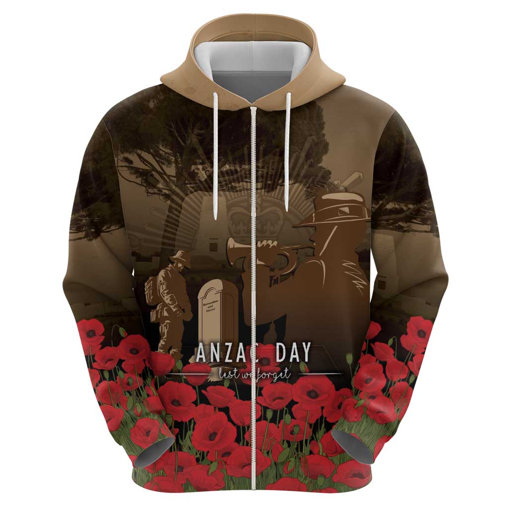 Australia - New Zealand ANZAC Lone Pine Zip Hoodie The Last Post LT7 - Polynesian Pride