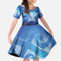 NZ Maori Matariki Scenery Family Matching Off The Shoulder Long Sleeve Dress and Hawaiian Shirt Galaxy Sky