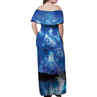 NZ Maori Matariki Scenery Family Matching Off Shoulder Maxi Dress and Hawaiian Shirt Galaxy Sky