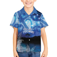 NZ Maori Matariki Scenery Kid Hawaiian Shirt Galaxy Sky