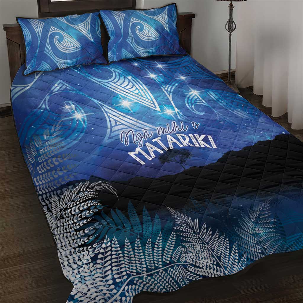 NZ Maori Matariki Scenery Quilt Bed Set Galaxy Sky