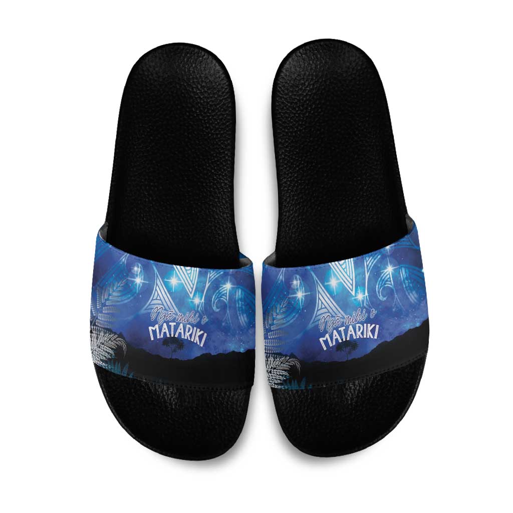 NZ Maori Matariki Scenery Slide Sandals Galaxy Sky