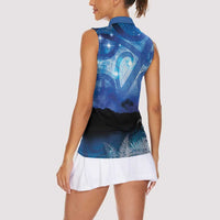 NZ Maori Matariki Scenery Women Sleeveless Polo Shirt Galaxy Sky