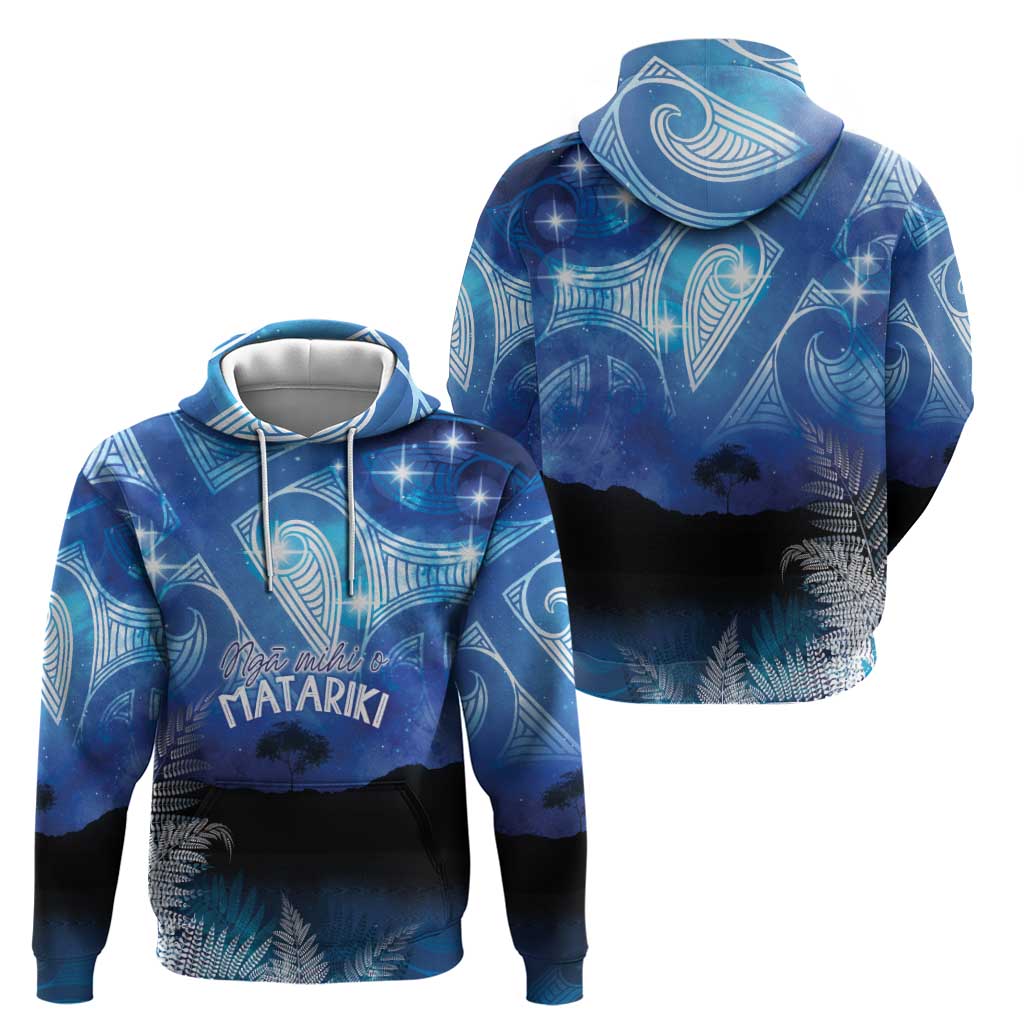 NZ Maori Matariki Scenery Zip Hoodie Galaxy Sky