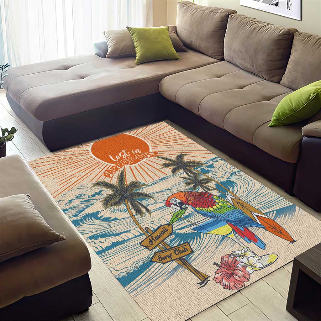 Christmas In July - Hawaii Retro Area Rug Lost In Parrot-dise