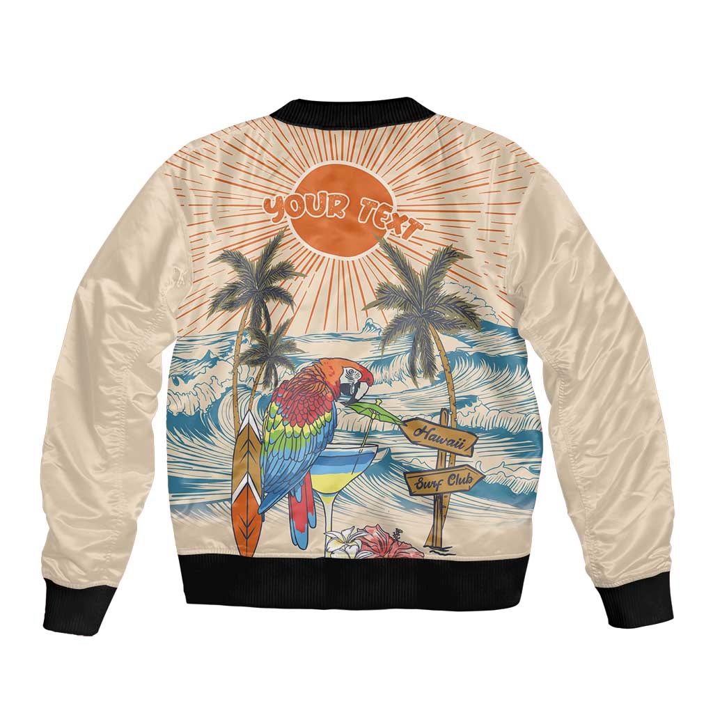 Personalized Christmas In July - Hawaii Retro Bomber Jacket Lost In Parrot-dise