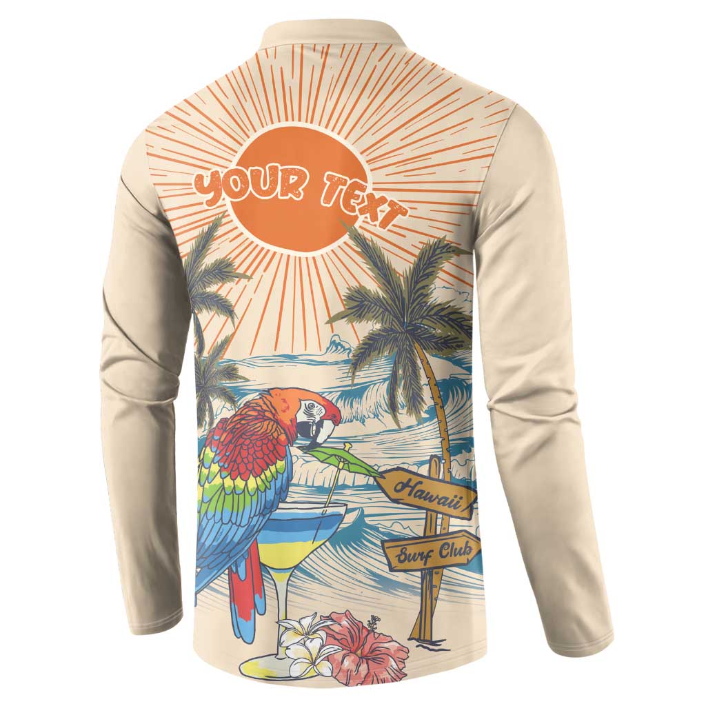 Personalized Christmas In July - Hawaii Retro Button Sweatshirt Lost In Parrot-dise