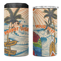 Personalized Christmas In July - Hawaii Retro 4 in 1 Can Cooler Tumbler Lost In Parrot-dise