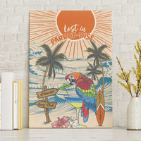 Christmas In July - Hawaii Retro Canvas Wall Art Lost In Parrot-dise
