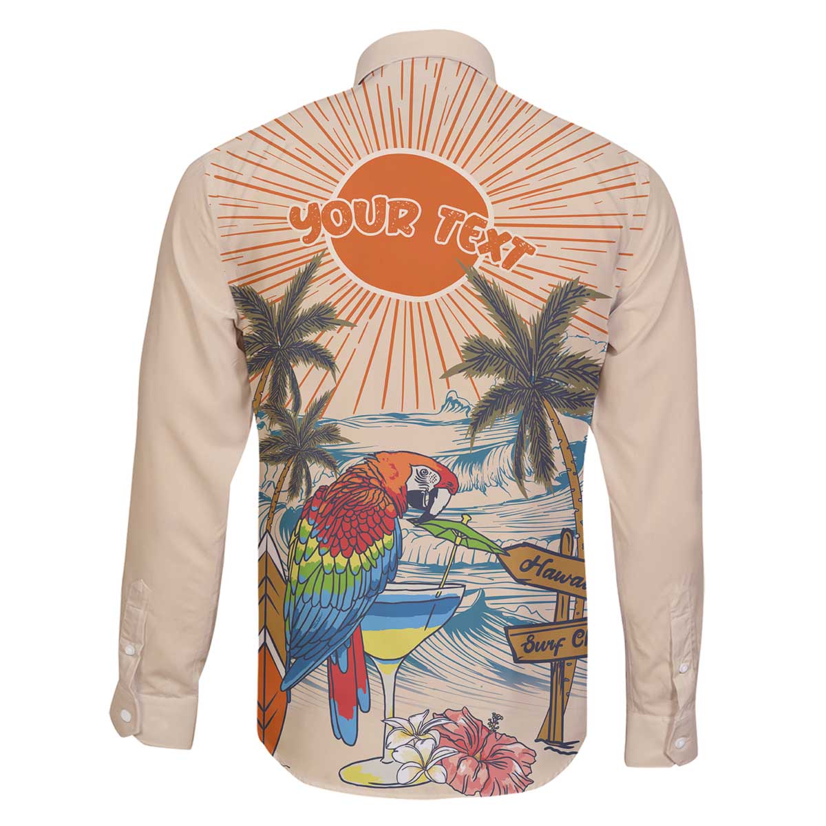 Personalized Christmas In July - Hawaii Retro Family Matching Off The Shoulder Long Sleeve Dress and Hawaiian Shirt Lost In Parrot-dise