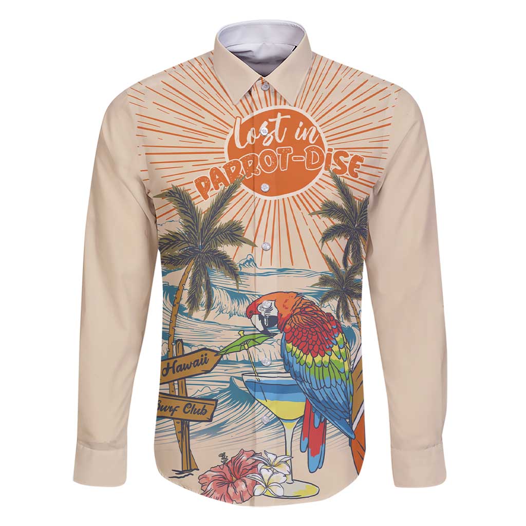 Personalized Christmas In July - Hawaii Retro Family Matching Short Sleeve Bodycon Dress and Hawaiian Shirt Lost In Parrot-dise