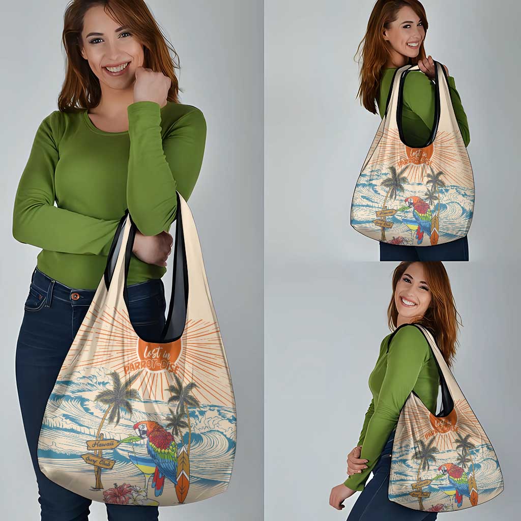 Christmas In July - Hawaii Retro Grocery Bag Lost In Parrot-dise