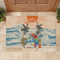Christmas In July - Hawaii Retro Rubber Doormat Lost In Parrot-dise