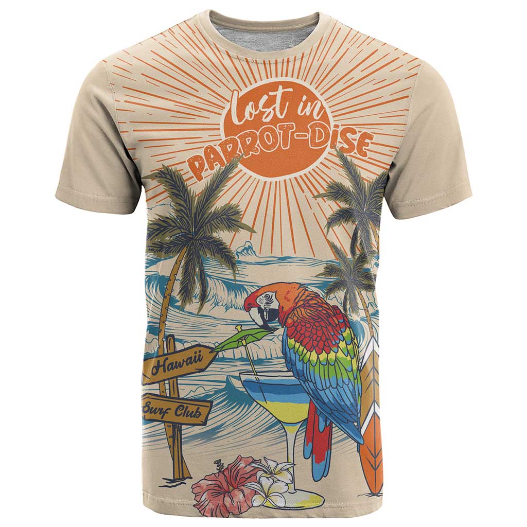 Personalized Christmas In July - Hawaii Retro T Shirt Lost In Parrot-dise