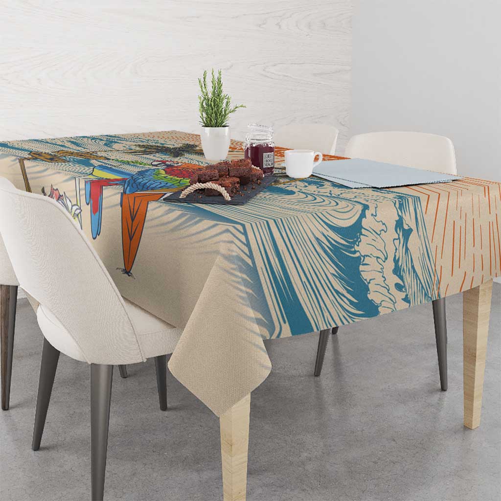 Christmas In July - Hawaii Retro Tablecloth Lost In Parrot-dise
