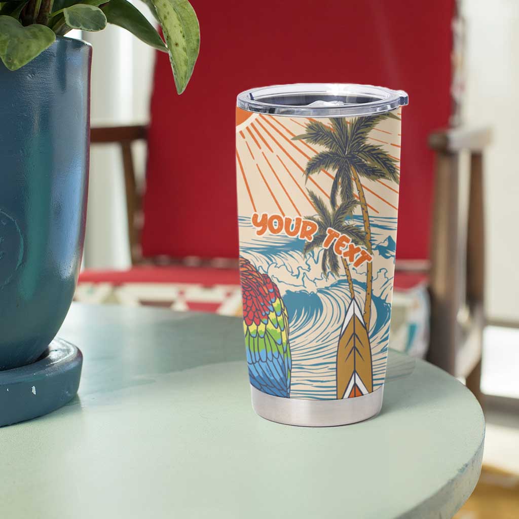 Personalized Christmas In July - Hawaii Retro Tumbler Cup Lost In Parrot-dise
