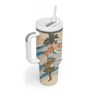 Personalized Christmas In July - Hawaii Retro Tumbler With Handle Lost In Parrot-dise