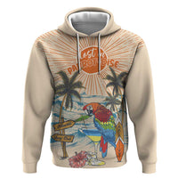 Personalized Christmas In July - Hawaii Retro Zip Hoodie Lost In Parrot-dise