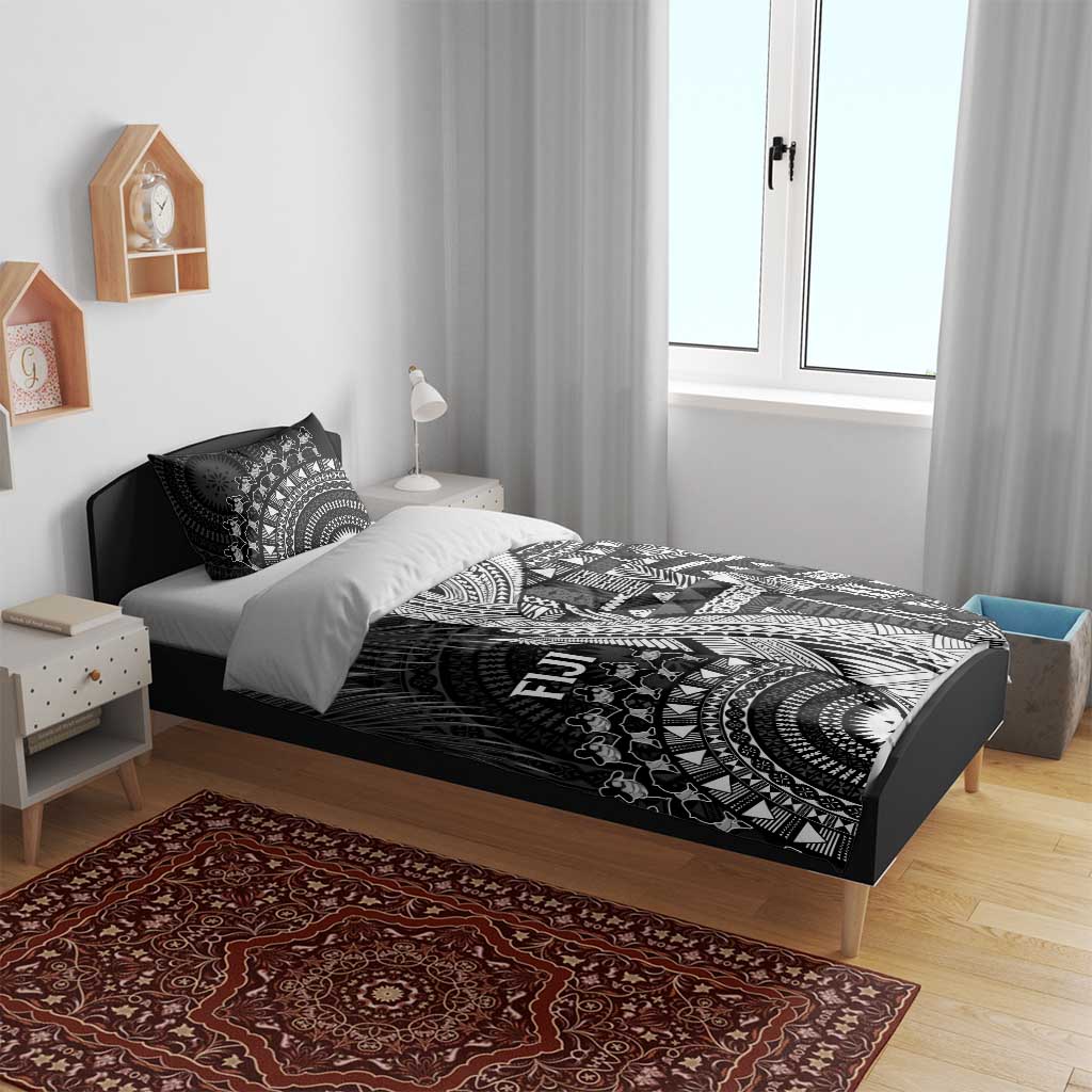Fiji Rugby Bula Masi Bedding Set Fish Tail Kaivity Cibi - Black