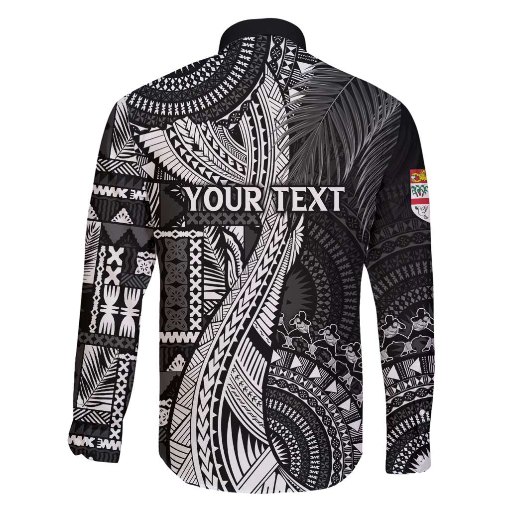 Fiji Rugby Personalised Bula Masi Family Matching Mermaid Dress and Hawaiian Shirt Fish Tail Kaivity Cibi - Black