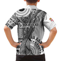 Fiji Rugby Personalised Bula Masi Kid Hawaiian Shirt Fish Tail Kaivity Cibi - White LT7 - Polynesian Pride
