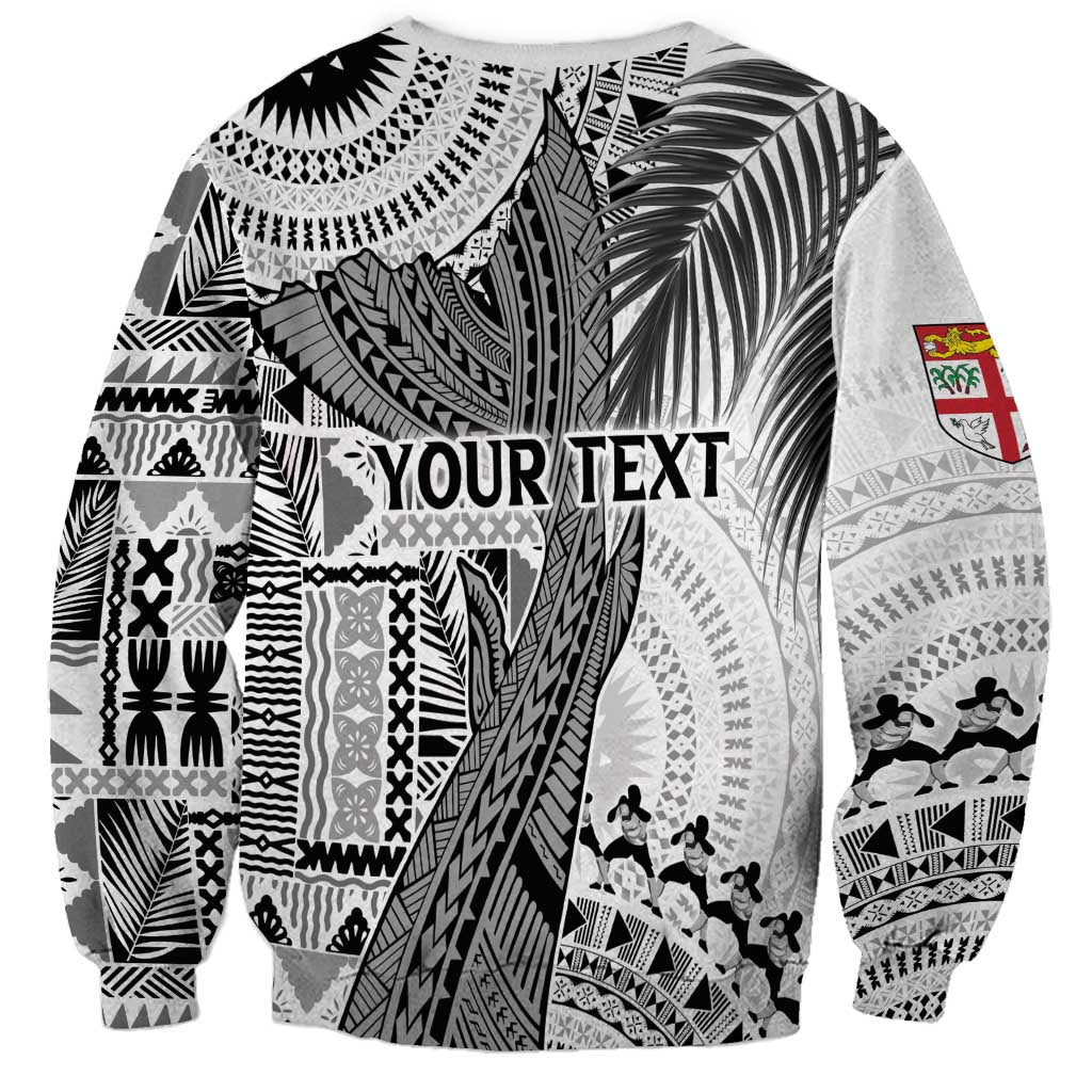 Fiji Rugby Personalised Bula Masi Sweatshirt Fish Tail Kaivity Cibi - White