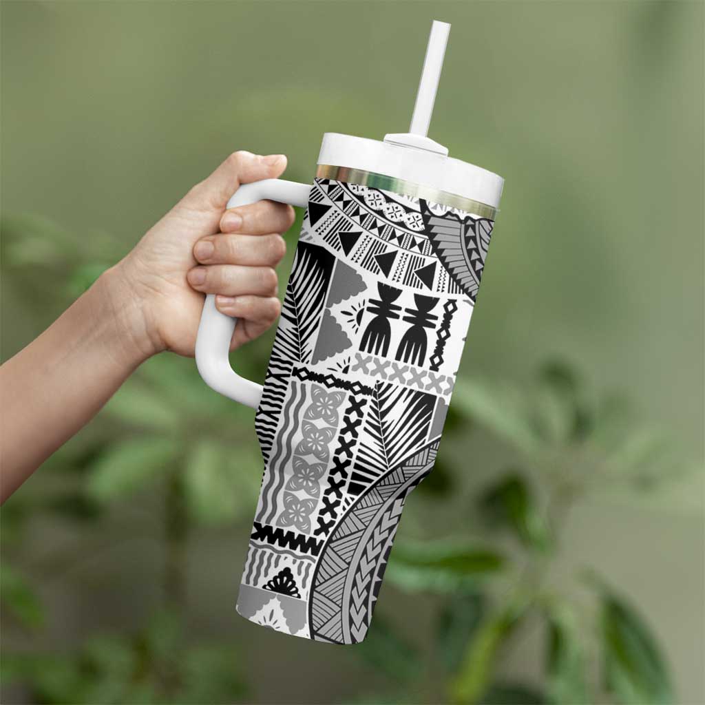 Fiji Rugby Personalised Bula Masi Tumbler With Handle Fish Tail Kaivity Cibi - White