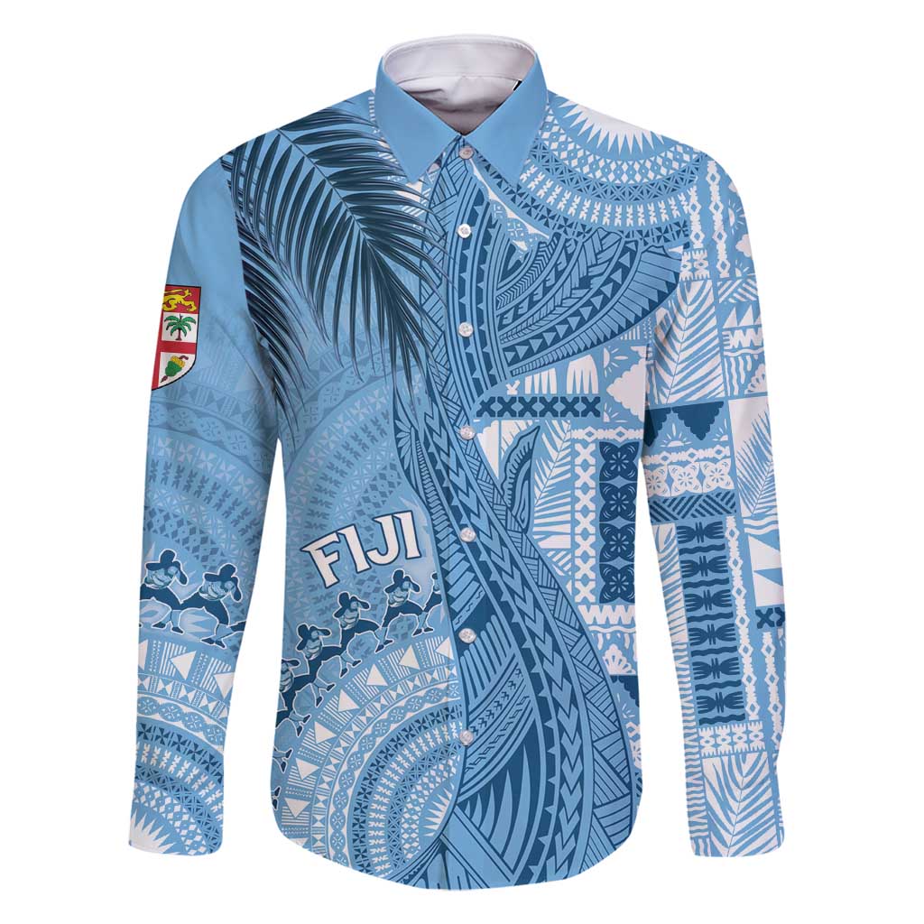 Fiji Rugby Personalised Bula Masi Family Matching Long Sleeve Bodycon Dress and Hawaiian Shirt Fish Tail Kaivity Cibi - Turquoise