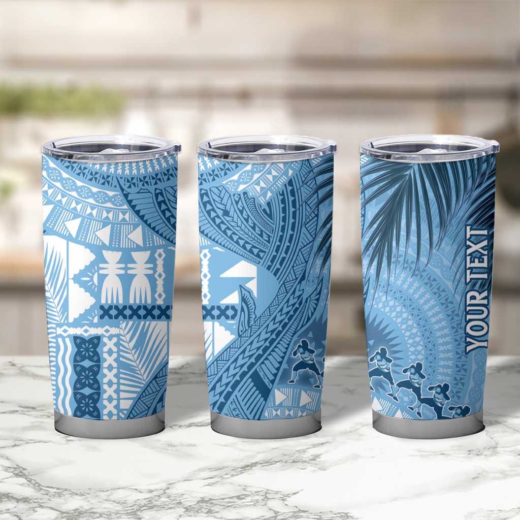 Fiji Rugby Personalised Bula Masi Tumbler Cup Fish Tail Kaivity Cibi - Turquoise