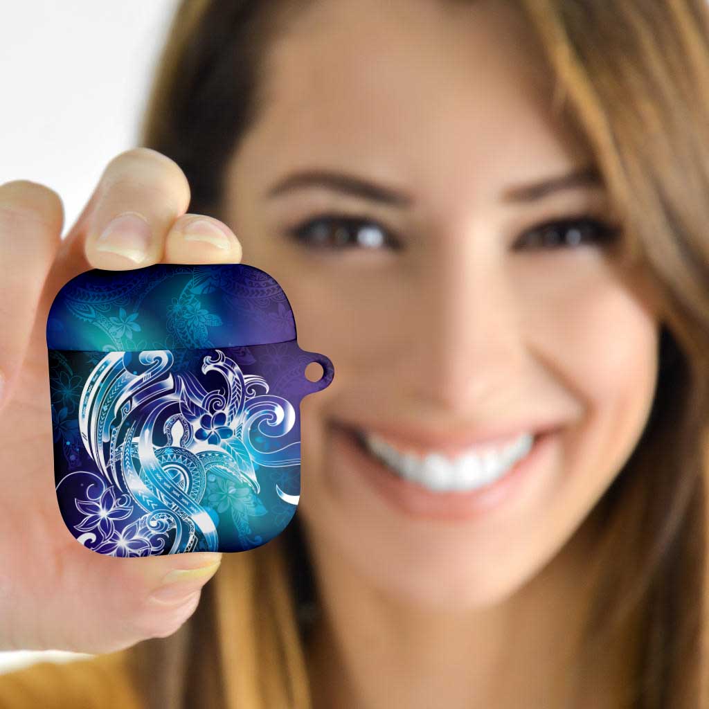 Aloha Hawaii Turtle AirPods Case Teal Purple Ribbon - Polynesian Pride