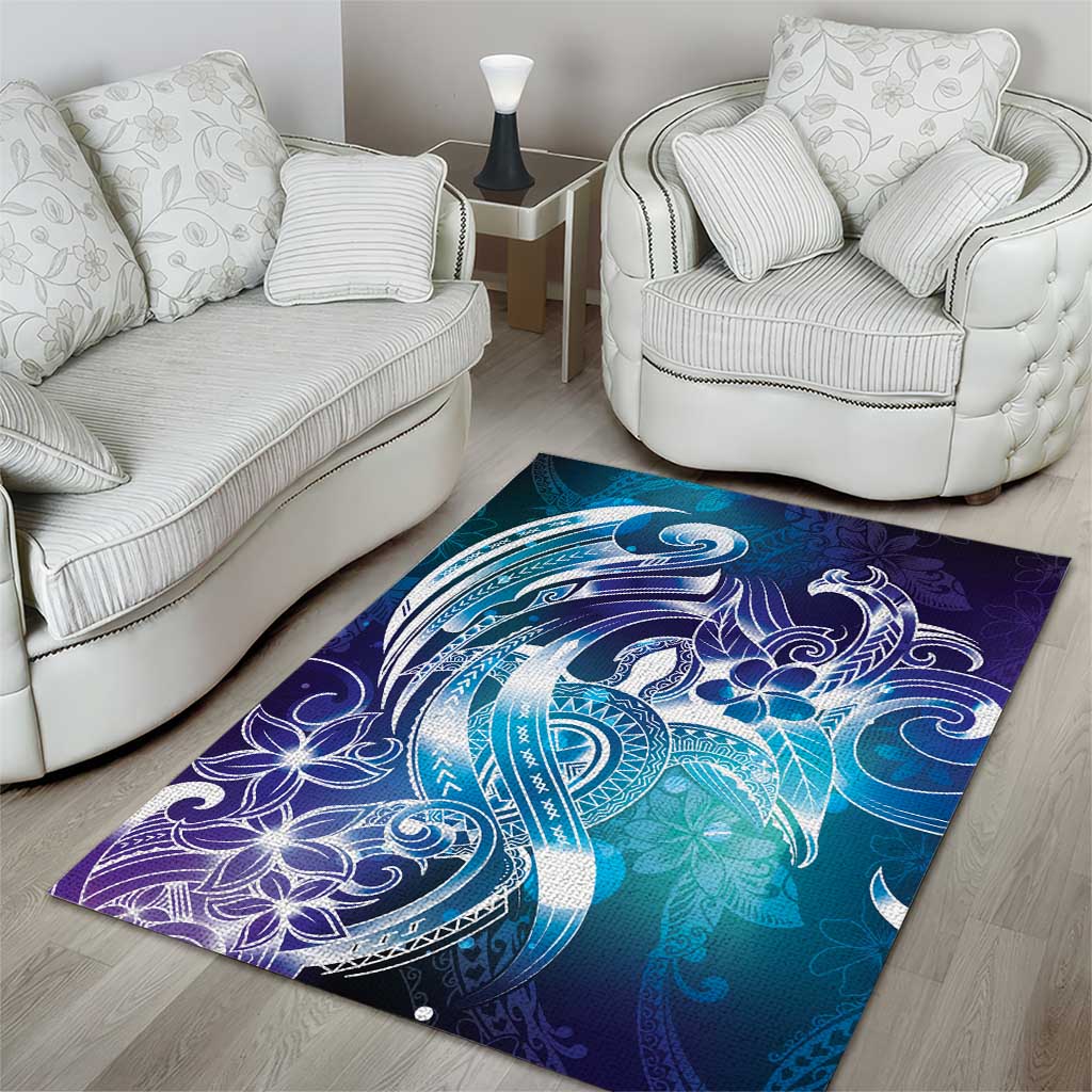 Aloha Hawaii Turtle Area Rug Teal Purple Ribbon - Polynesian Pride