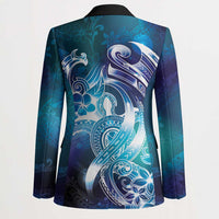 Aloha Hawaii Turtle Blazer Teal Purple Ribbon - Polynesian Pride