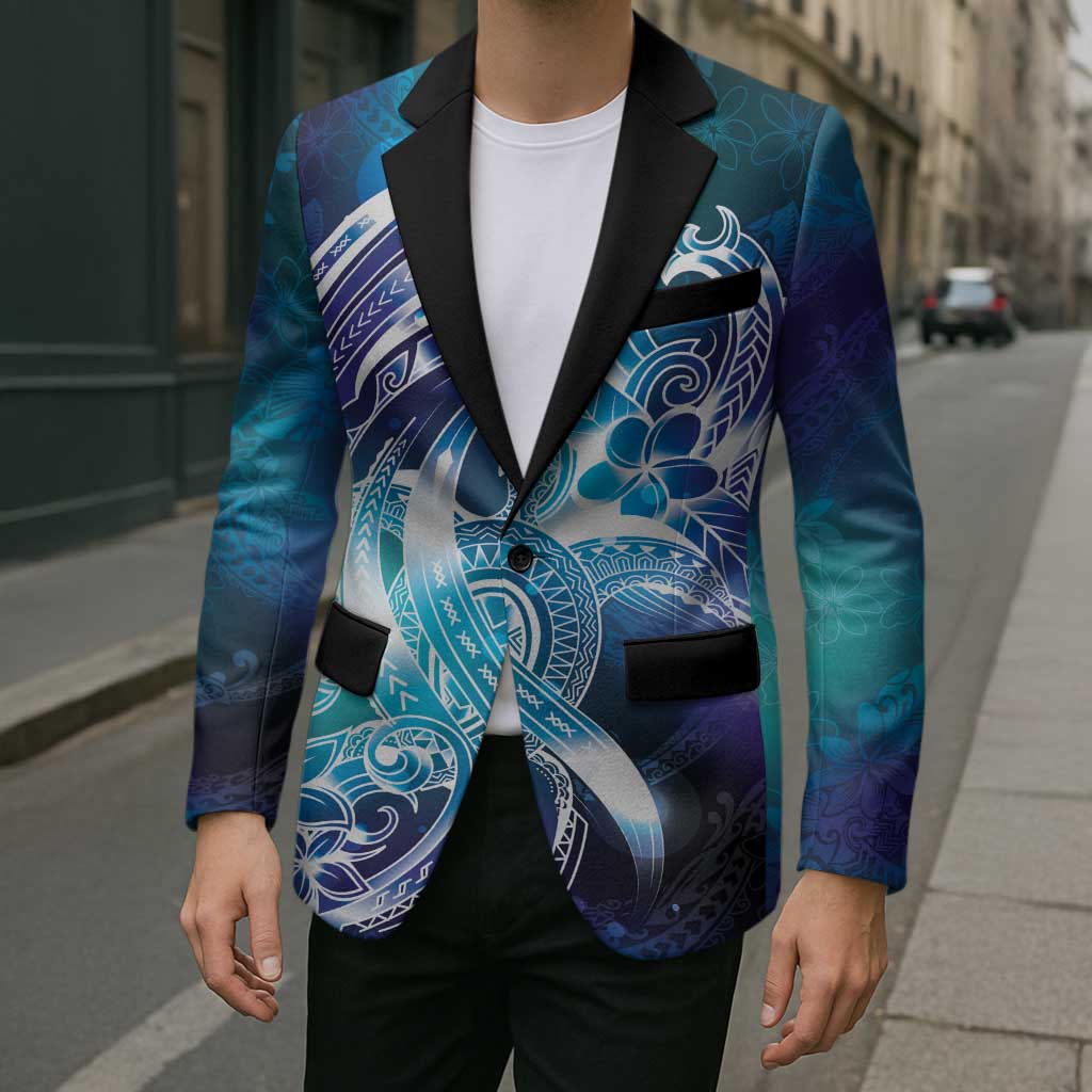 Aloha Hawaii Turtle Blazer Teal Purple Ribbon - Polynesian Pride