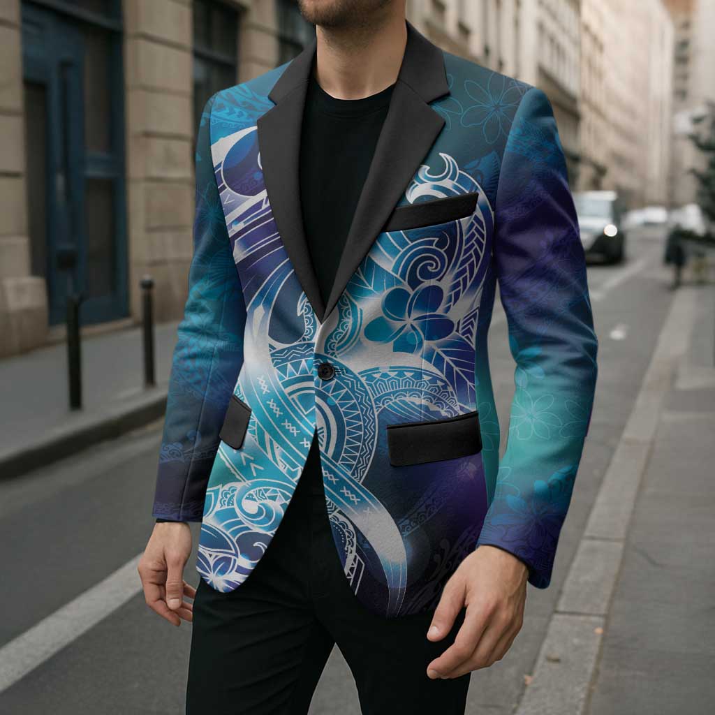 Aloha Hawaii Turtle Blazer Teal Purple Ribbon - Polynesian Pride